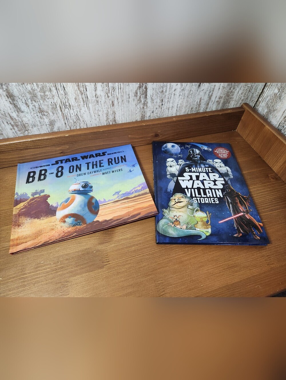 Star Wars Kids Book Duo Set - 5 Min Villian Stories BB -8 On The Run Like New